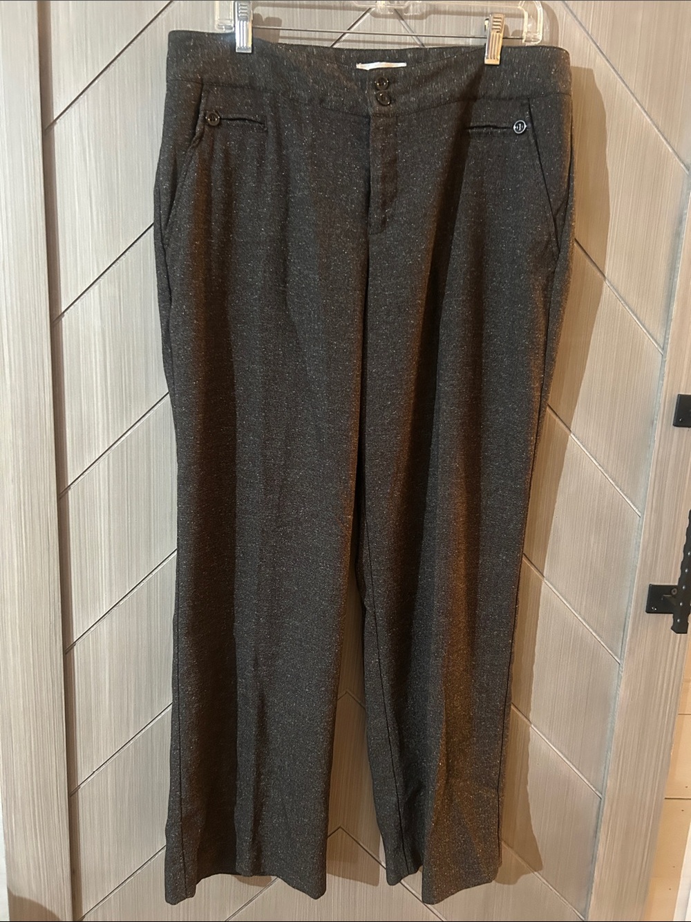 Christopher & Banks Brown Wide-Leg Dress Trousers